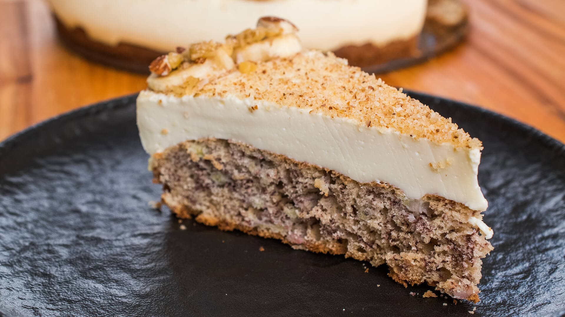 Como Preparar Torta de Banano Estilo Cheesecake