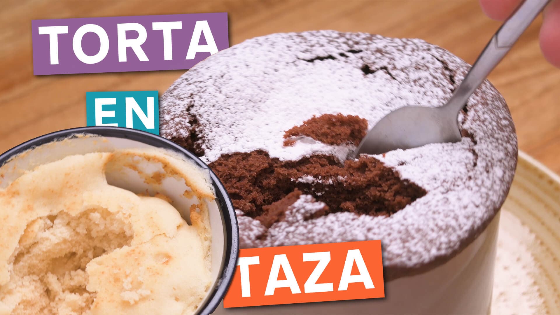 Como hacer torta en taza de chocolate y vainilla