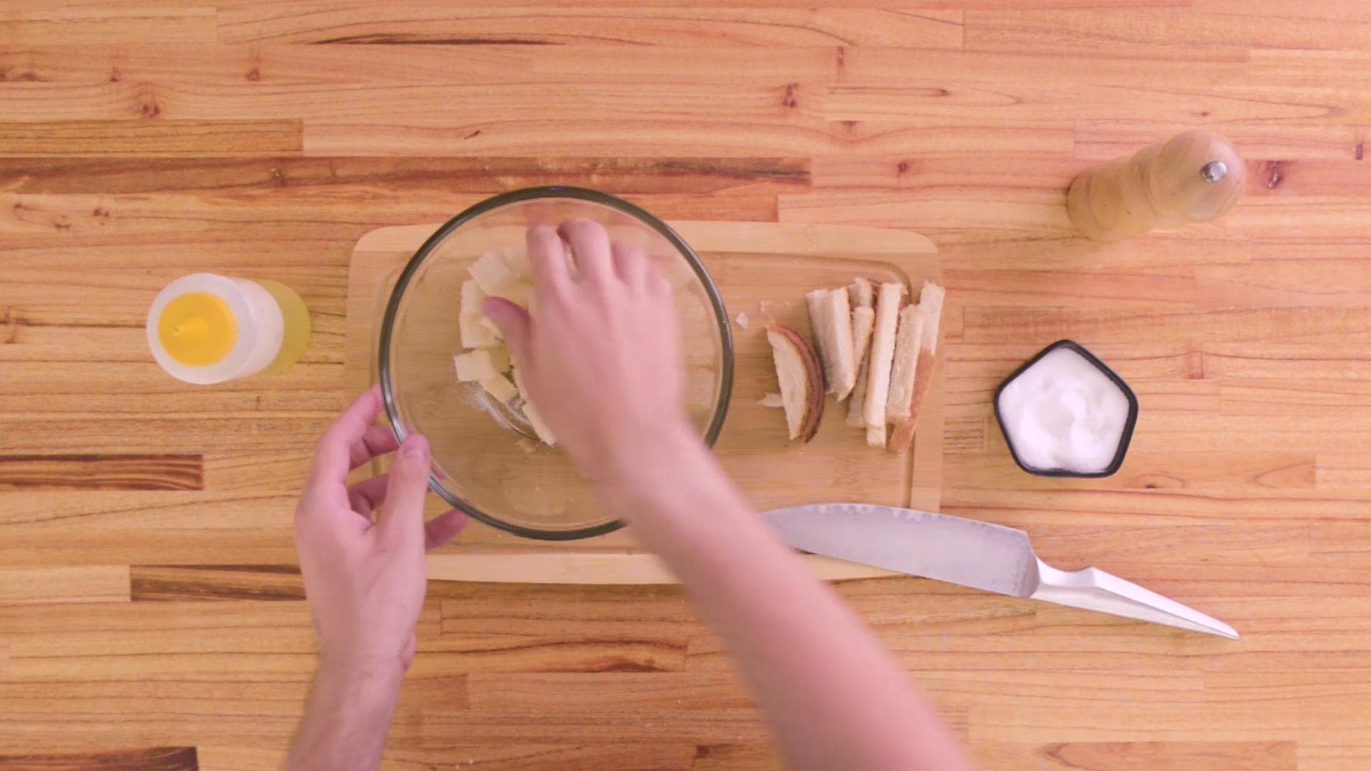 Caesar Salad with Dressing and Croutons — step 1