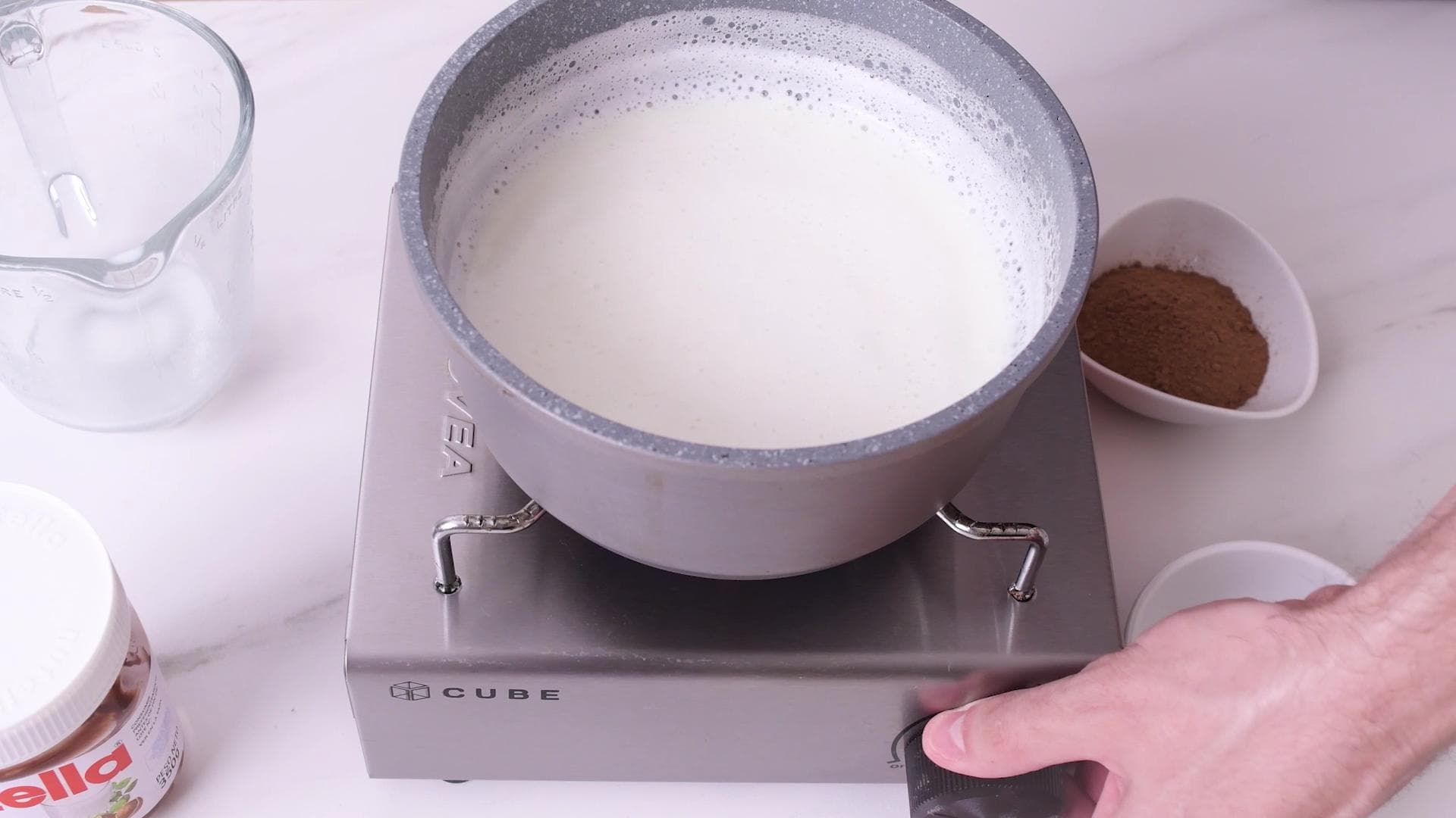 Flan de Nutella — paso 1
